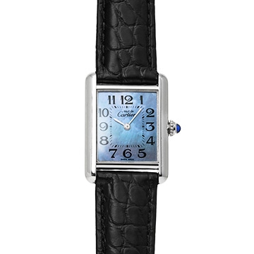 カルティエ マスト タンク SM W1015655 ブルーシェル レディース 時計 【中古】【wristwatch】