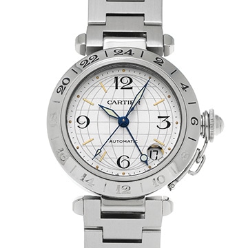 カルティエ パシャC メリディアン GMT W31029M7 シルバー ユニセックス 時計 【中古】【wristwatch】