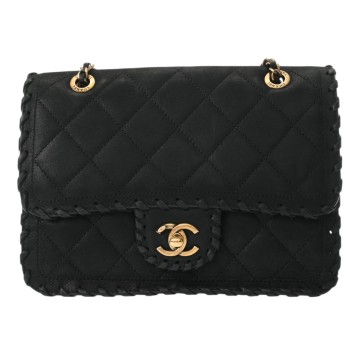 シャネル マトラッセ チェーンショルダー ブラック A92875 ベルベット/カーフスキン レディース バッグ 【中古】【bag】