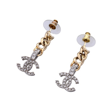 シャネル ココマーク ピアス シルバー/ゴールド AB8288 メタル/ラインストーン レディース ジュエリー 【中古】【jewelry】