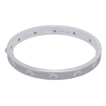 カルティエ ラブブレスレット #18 フルパヴェ シルバー K18ホワイトゴールド WG レディース ジュエリー 【中古】【jewelry】