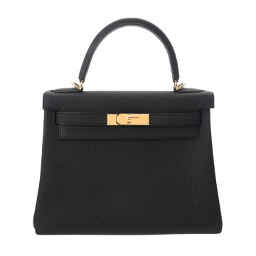 エルメス ケリー 28 内縫い ブラック トゴ レディース バッグ 【新品】【bag】