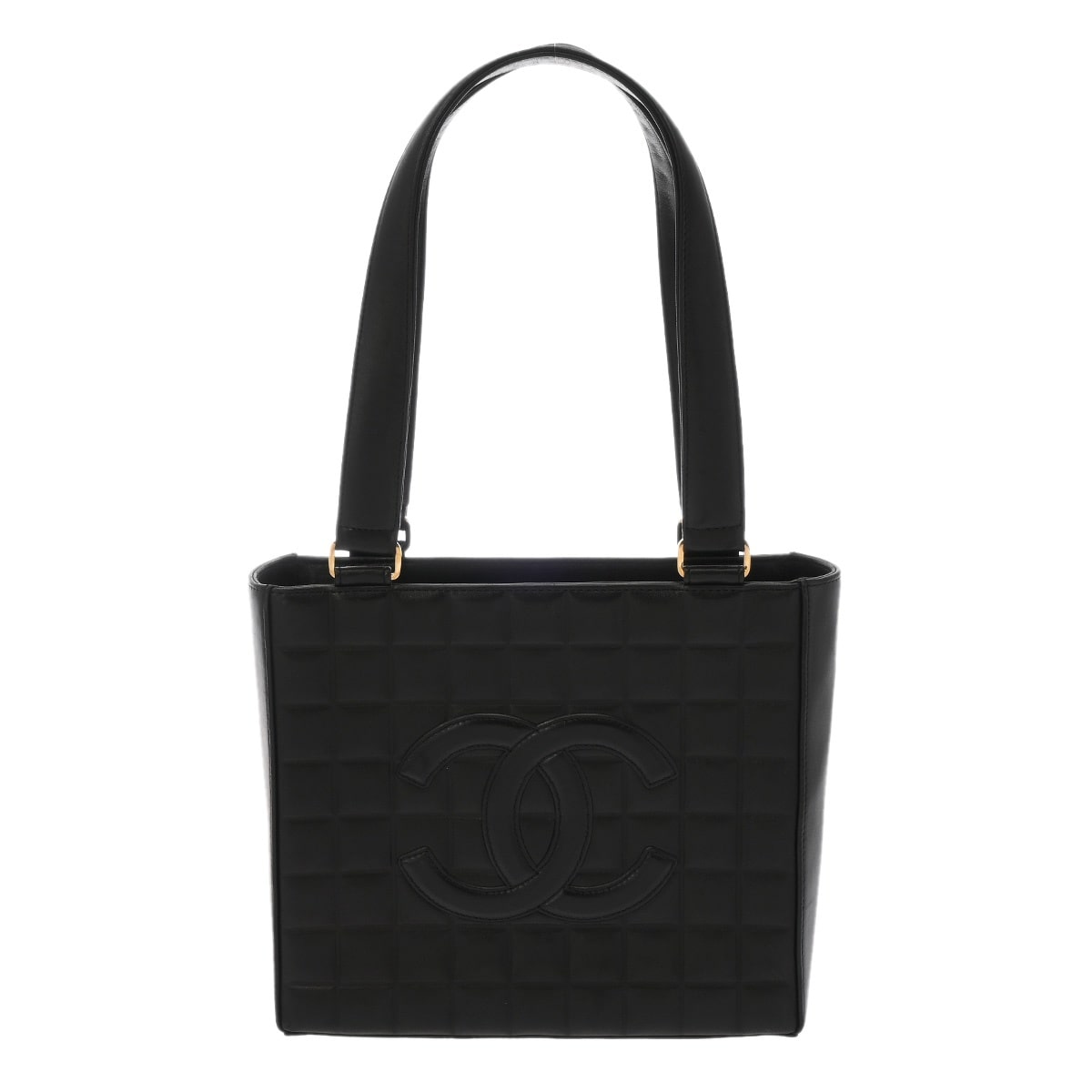 シャネル チョコバー ハンドバッグ ブラック ラムスキン レディース バッグ 【中古】【bag】