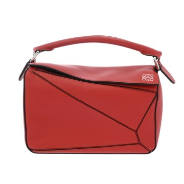 ロエベ パズルバッグ スモール 2WAY レッド 322.30.S21 クラシックカーフ レディース バッグ 【中古】【bag】