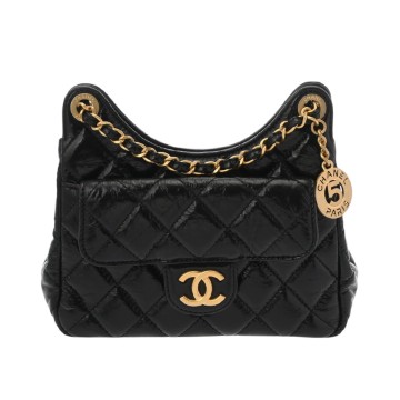 シャネル マトラッセ スモール ホーボーバッグ  ブラック AS4323 シャイニーカーフスキン レディース バッグ 【中古】【bag】