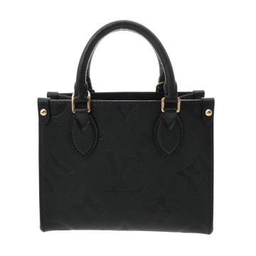 ルイ ヴィトン モノグラムアンプラント オンザゴー BB ブラック M46993 レザー レディース バッグ 【中古】【bag】