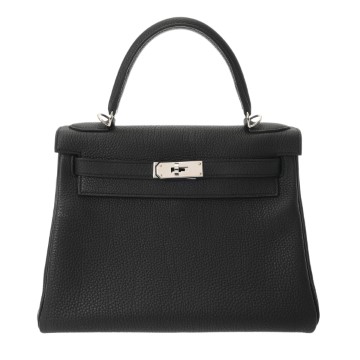 エルメス ケリー 28 内縫い ブラック トゴ レディース バッグ 【中古】【bag】