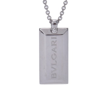 ブルガリ インゴット ネックレス 1PD シルバー K18ホワイトゴールド WG レディース ジュエリー 【中古】【jewelry】