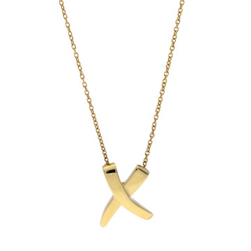 ティファニー キスネックレス イエロー K18イエローゴールド YG レディース ジュエリー 【中古】【jewelry】