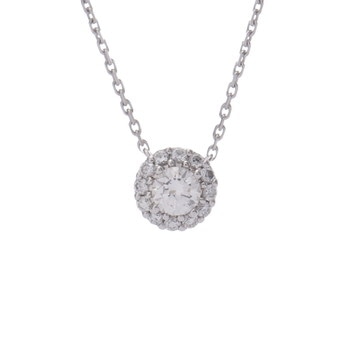グラフ アイコンラウンド ネックレス 0.20ct シルバー RGP619 K18ホワイトゴールド WG レディース ジュエリー 【中古】【jewelry】