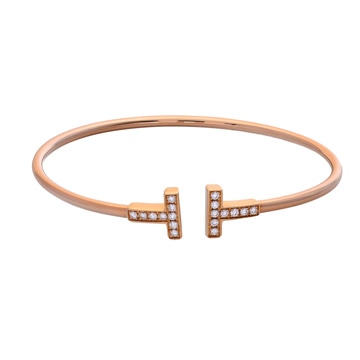 ティファニー Tワイヤー ブレスレット #M ゴールド K18ピンクゴールド PG レディース ジュエリー 【中古】【jewelry】