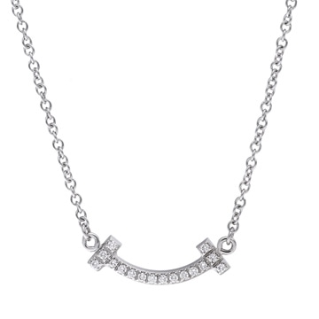 ティファニー Tスマイル ネックレス ミニ シルバー K18ホワイトゴールド WG レディース ジュエリー 【中古】【jewelry】