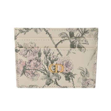 ディオール CARO Freesia カードホルダー 2026年SS ラテホワイト S5130UHGT_M941 ラムスキン ユニセックス 財布 【中古】【purse】
