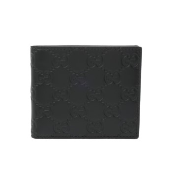 グッチ グッチシマ コンパクトウォレット ブラック 779836  レザー メンズ 財布 【中古】【purse】