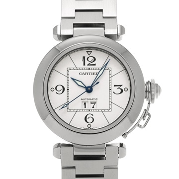 カルティエ パシャC ビッグデイト W31055M7 ホワイト ユニセックス 時計 【中古】【wristwatch】