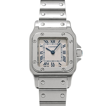 カルティエ サントス ガルベ SM W20017D6 ホワイト レディース 時計 【中古】【wristwatch】
