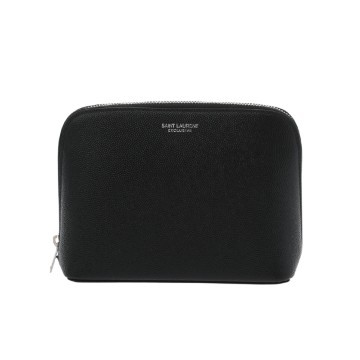 サンローラン ポーチ ブラック 565962 グレインドカーフ レディース 【中古】【bag】