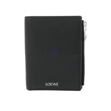 ロエベ スリム コンパクト ウォレット ブラック C779W73X01 テクスチャードクラシックカーフ レディース 財布 【中古】【purse】