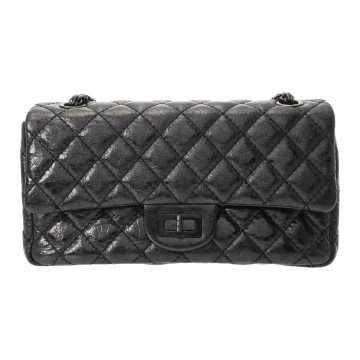 シャネル マトラッセ 2.55 ハンドバッグ ブラック エイジドカーフスキン レディース バッグ 【中古】【bag】