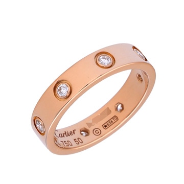カルティエ ミニラブリング #50 8PD ピンク K18ピンクゴールド PG レディース ジュエリー 【中古】【jewelry】