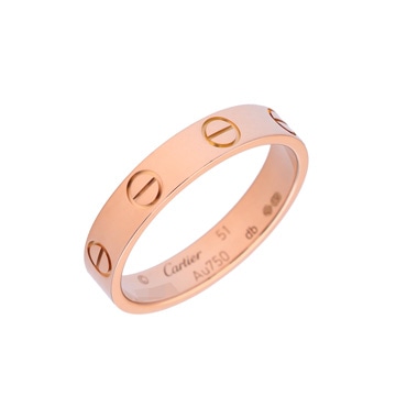 カルティエ ミニラブリング #51 ゴールド K18ピンクゴールド PG レディース ジュエリー 【中古】【jewelry】