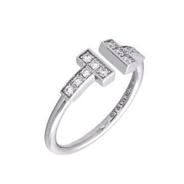 ティファニー Tワイヤー リング #49 シルバー K18ホワイトゴールド WG レディース ジュエリー 【中古】【jewelry】