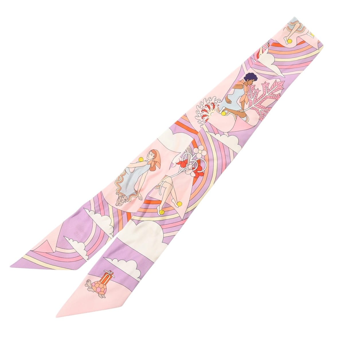 エルメス ツイリー CARRES VOLANTS マルチカラー シルク100％ レディース 【中古】【other】