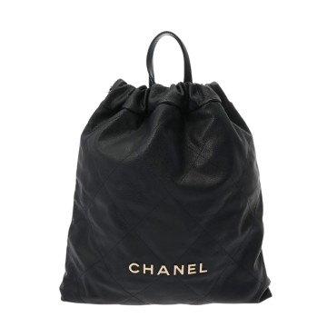 シャネル CHANEL22 バックパック ブラック AS3313 グレインドカーフスキン レディース バッグ 【中古】【bag】