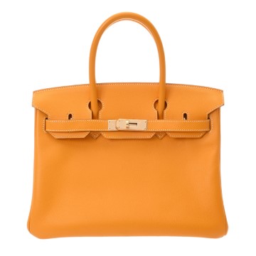 エルメス バーキン 30 キャンディ ジョーヌドール/マンゴー ヴォーエプソン レディース バッグ 【中古】【bag】