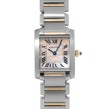 カルティエ タンクフランセーズ SM W51027Q4 ピンクシェル レディース 時計 【中古】【wristwatch】