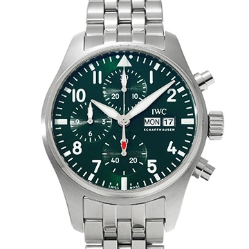 IWC パイロットウォッチ クロノグラフ 41 IW388104 グリーン メンズ 時計 【中古】【wristwatch】