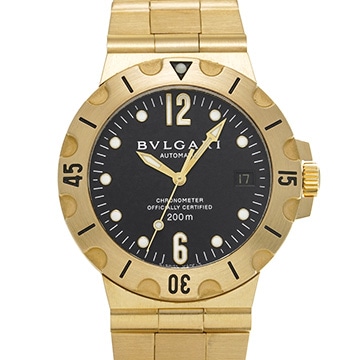 ブルガリ ディアゴノ スクーバ SD38G ブラック メンズ 時計 【中古】【wristwatch】
