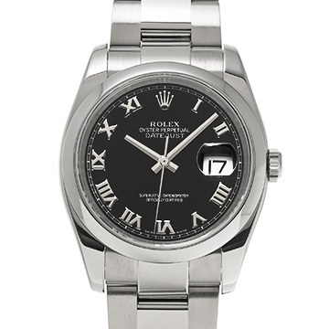 ロレックス デイトジャスト 116200 ブラック メンズ 時計 【中古】【wristwatch】