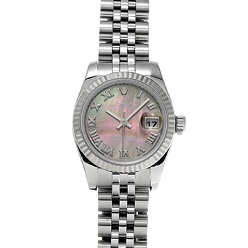 ロレックス デイトジャスト 179174NR ブラックシェル レディース 時計 【中古】【wristwatch】