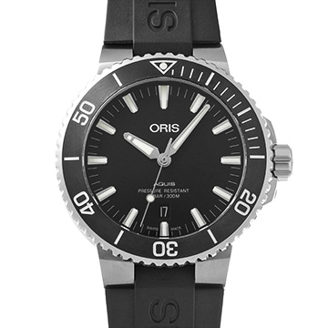 オリス アクイス デイト 01 733 7730 4124-07 4 24 64EB ブラック メンズ 時計 【中古】【wristwatch】