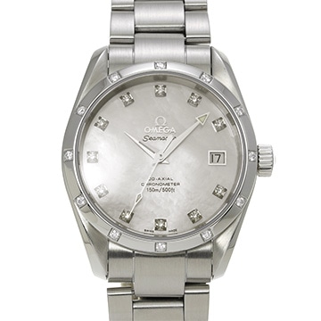 オメガ シーマスター アクアテラ 2505.75 ホワイトシェル/ダイヤモンド メンズ 時計 【中古】【wristwatch】