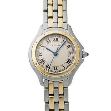 カルティエ パンテール クーガー SM 187906 アイボリー レディース 時計 【中古】【wristwatch】