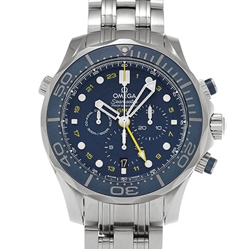 オメガ シーマスター ダイバー300M コーアクシャル GMT クロノグラフ 212.30.44.52.03.001 ブルー メンズ 時計 【中古】【wristwatch】