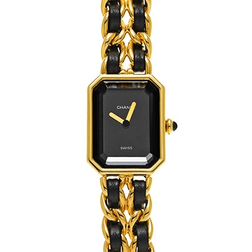 シャネル プルミエール M H0001 ブラック レディース 時計 【中古】【wristwatch】