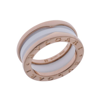 ブルガリ B-ZERO1 リング #51 ゴールド K18ピンクゴールド PG/ホワイトセラミック レディース ジュエリー 【中古】【jewelry】