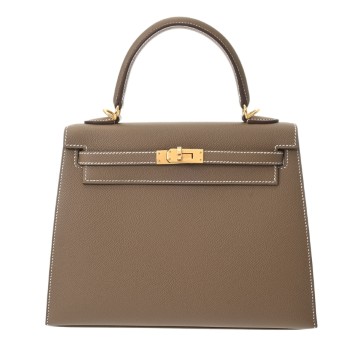 エルメス ケリー25 外縫い 2WAY エトゥープ ヴォーエプソン レディース バッグ 【新品】【bag】