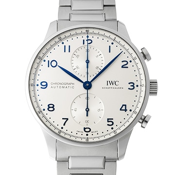 IWC ポルトギーゼ クロノグラフ IW371617 シルバーメッキ メンズ 時計 【中古】【wristwatch】