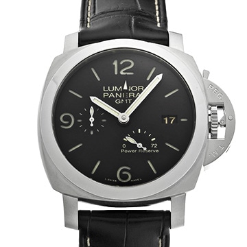 パネライ ルミノール 1950 3デイズ GMT パワーリザーブ オートマティック アッチャイオ PAM00321 ブラック メンズ 時計 【中古】【wristwatch】
