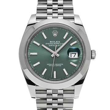 ロレックス デイトジャスト 41 126300 ミントグリーン メンズ 時計 【中古】【wristwatch】