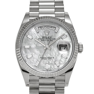 ロレックス デイデイト 36 128236NA ホワイトシェル/ダイヤモンド メンズ 時計 【中古】【wristwatch】