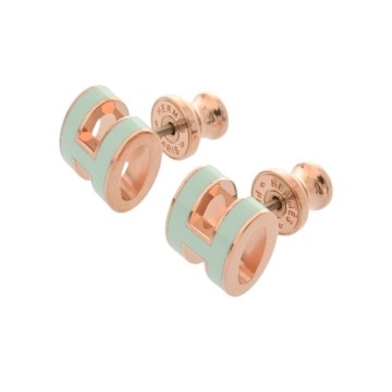 エルメス ポップアッシュ ミニ グリーン/ローズゴールド金具 エナメル レディース ジュエリー 【未使用】【jewelry】
