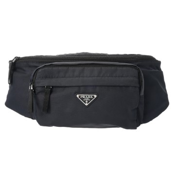 プラダ モノグラム ボディバッグ ネイビー 2VL001 ナイロン メンズ バッグ 【中古】【bag】