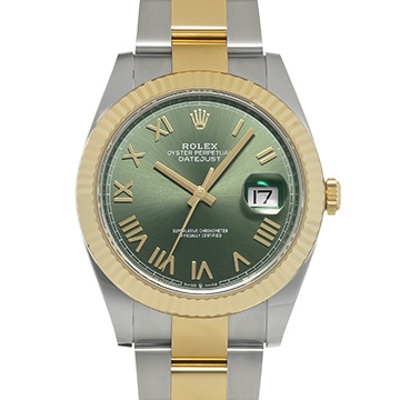 ロレックス デイトジャスト 41 126333 オリーブグリーン メンズ 時計 【新品】【wristwatch】