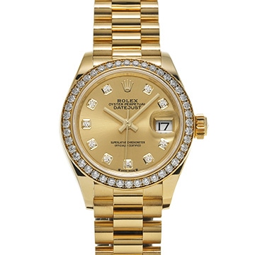 ロレックス レディ デイトジャスト 28 279138RBR シャンパン/ダイヤモンド レディース 時計 【中古】【wristwatch】