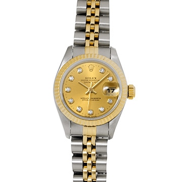 ロレックス デイトジャスト 69173G シャンパン/ダイヤモンド レディース 時計 【中古】【wristwatch】